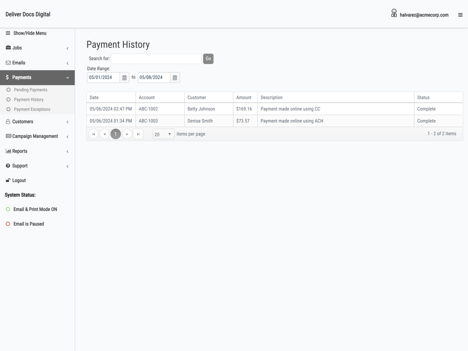 Payments – Deliver Docs Digital